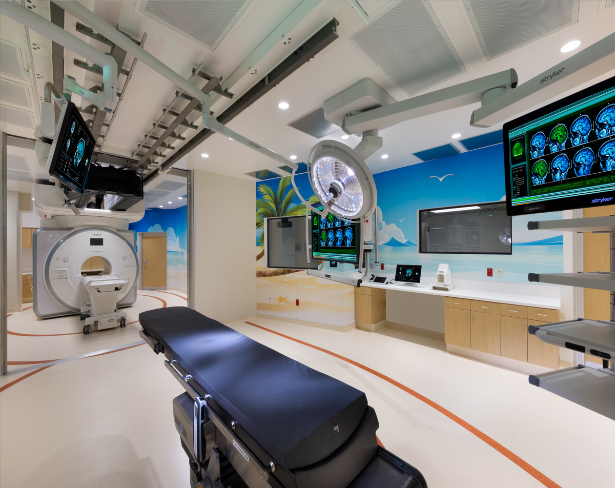Interior design view of Joe DiMaggio Children's Hospital MRI and operating room in Hollywood, FL